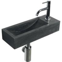Fonteinset Natuursteen Tulip 40x15x8 cm Rechthoek (kraangat rechts) - thumbnail