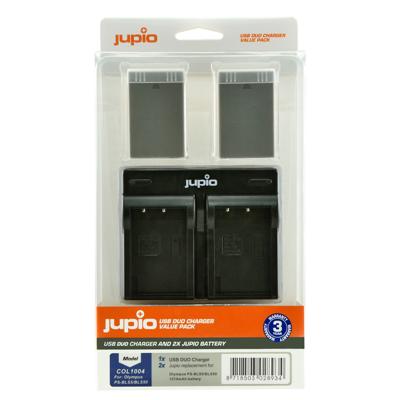 Jupio Kit: 2 x camera-accu BLS-5 / PS-BLS50 1210mAh + USB Dual lader
