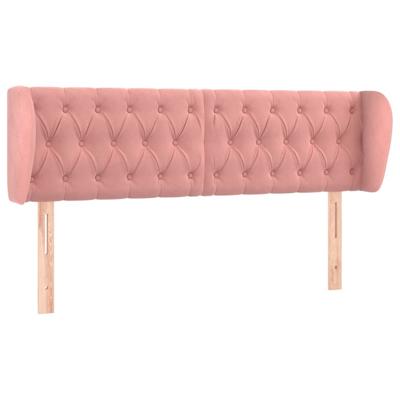 Hoofdbord met randen 163x23x78/88 cm fluweel roze