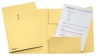 Dossiermap Esselte A4 3 kleppen manilla 275gr geel