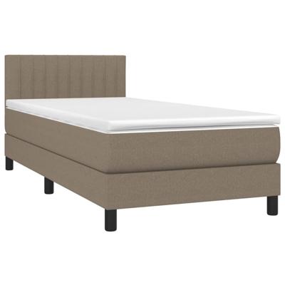 Boxspring met matras en LED stof taupe 80x200 cm