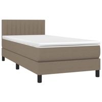 Boxspring met matras en LED stof taupe 80x200 cm - thumbnail