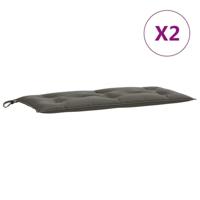 VidaXL Tuinbankkussens 2 st 100x50x7 cm stof gemêleerd donkergrijs - thumbnail