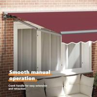 VidaXL Inklapbaar zonnescherm bordeauxrood 300 x 250 cm - thumbnail