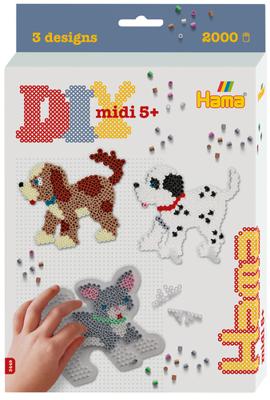Hama strijkkralenset honden en kat, 2000st. - thumbnail