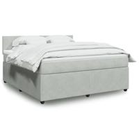 Boxspring met matras fluweel lichtgrijs 180x200 cm - thumbnail