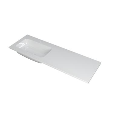 INK Faktor Wastafel Polystone Links met 1 Kraangat - 1400x450x15 mm - Glans Wit