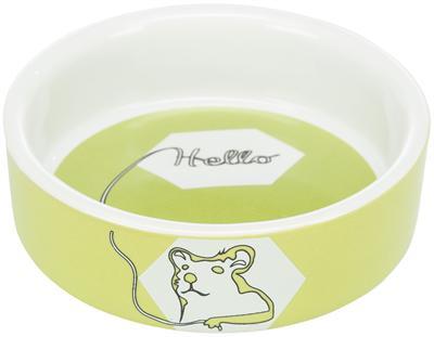 TRIXIE VOERBAK / WATERBAK KERAMIEK STRIP HAMSTER ASSORTI 8 CM
