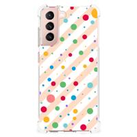 Samsung Galaxy S21 FE Doorzichtige Silicone Hoesje Dots - thumbnail