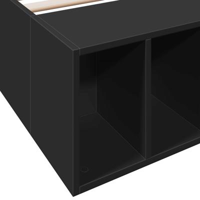 Bedframe bewerkt hout zwart 90x200 cm - thumbnail