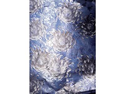Cadeaupapier blauw metallic bloem Kangaro 3 rollen