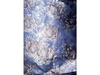 Cadeaupapier blauw metallic bloem Kangaro 3 rollen - thumbnail