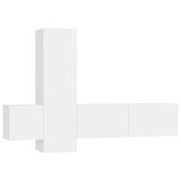 3-delige Tv-meubelset bewerkt hout wit - thumbnail