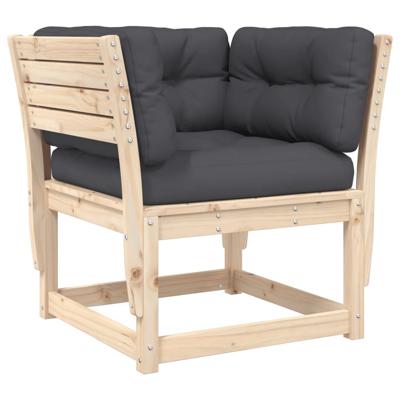 5-delige Loungeset met kussens massief grenenhout - thumbnail