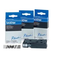 Brother Laminated Labelling Tape - 9mm, Black/Clear Matt - thumbnail