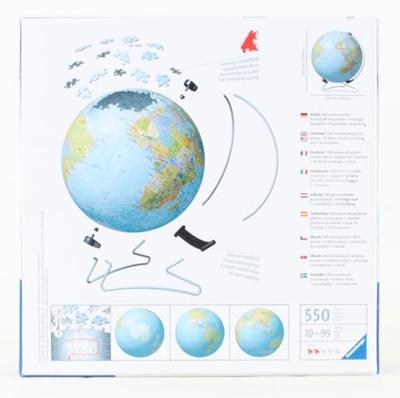 3D puzzel Ravensburger Single Color Globe Unique 540 Onderdelen - thumbnail
