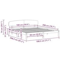 Bedframe met hoofdeinde Bruin 180 x 200 cm Massief grenenhout - thumbnail