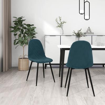 Eetkamerstoelen 2 st fluweel blauw