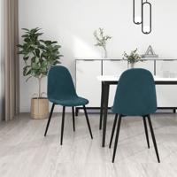 Eetkamerstoelen 2 st fluweel blauw - thumbnail