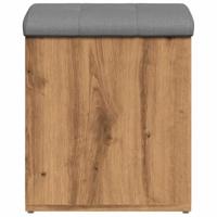 Opbergbankje 42x42x45 cm bewerkt hout artisanaal eikenkleur - thumbnail