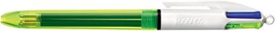 Balpen bic 4kleuren m fluor geel