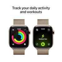 Apple Watch Series 11 GPS + Cellular - 42 mm - Gouden titanium kast - Gouden Milanese Loop-band - thumbnail