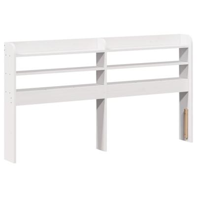 Bedframe met hoofdbord massief grenenhout wit 120x190 cm - thumbnail