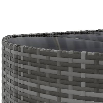 6-delige Loungeset met kussens poly rattan grijs