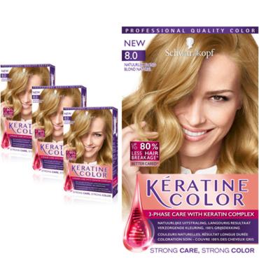 Schwarzkopf Keratine Color Haarverf 8.0 Natuurlijk Blond (1set)