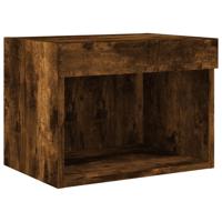 7-delige tv-wandmeubelset met LED bewerkt hout gerookt eiken - thumbnail