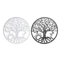 Wanddecoratie DKD Home Decor Zwart Metaal Wit Indiaas Maan (2 Stuks) (60 x 1 x 60 cm) - thumbnail