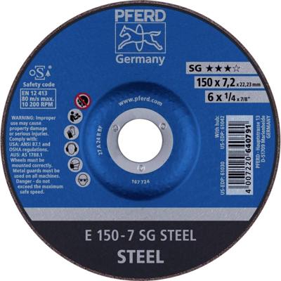PFERD TOOLS 62215726 E 150-7 SG STEEL Afbraamschijf gebogen Diameter 150 mm Boordiameter 22.23 mm Staal 10 stuk(s)