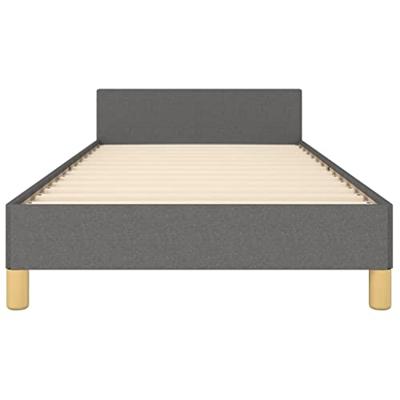 Bedframe zonder matras 90x190 cm stof donkergrijs