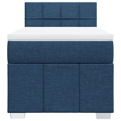Boxspring met matras stof blauw 90x190 cm - thumbnail