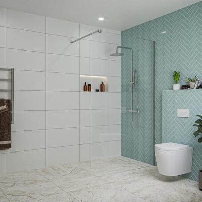 Fortifura Galeria inloopdouche - 110x200cm - helder glas - wandarm - chroom SW915250/SW797904