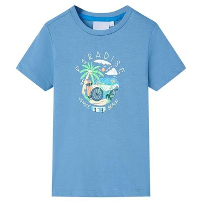Kindershirt 140 middenblauw Kindershirt 140 middenblauw