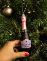 Nordic Light Kerstbal Champagnefles 17 cm - thumbnail