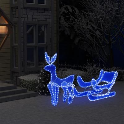 VidaXL Kerstverlichting rendier en slee met mesh 432 led's