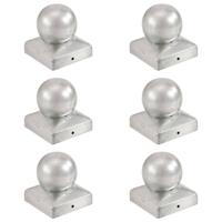 VidaXL Paalkappen 6 st bol 71x71 mm gegalvaniseerd metaal - thumbnail