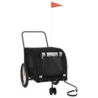 VidaXL Hondenfietstrailer oxford stof en ijzer zwart - thumbnail