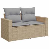 Tuinbankenset 14 pcs Beige poly rattan - thumbnail