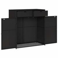 Tuinkast 105x55x113 cm poly rattan zwart - thumbnail