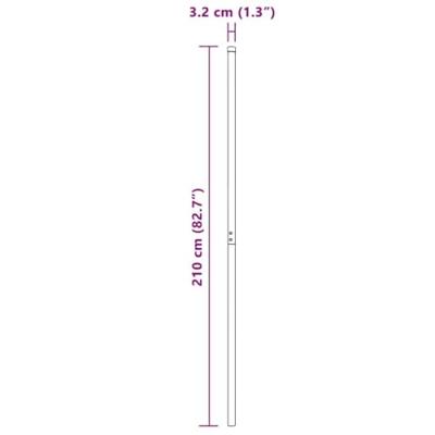 Hekpalen 2 pcs Grijs 210 cm Poedergecoat staal