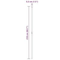Hekpalen 12 pcs Grijs 210 cm Poedergecoat staal - thumbnail