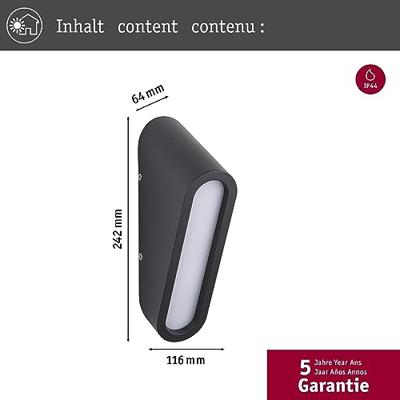 Paulmann Cliff 94733 Buitenlamp (wand) LED 9.5 W Antraciet