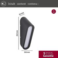 Paulmann Cliff 94733 Buitenlamp (wand) LED 9.5 W Antraciet - thumbnail