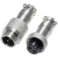 Pollin 453546 Ronde connector Stekker, Bus Totaal aantal polen: 2 1 set(s) - thumbnail