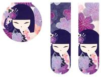 Magnetische Bladwijzer Kiyomi - Kimidoll met Bloesemmotieven - thumbnail