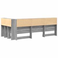Opberghoofdbord met plank Grijs Sonoma 90 cm Bewerkt hout - thumbnail