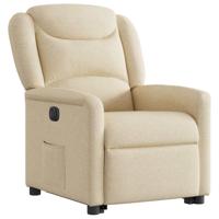 Sta-op-stoel elektrisch verstelbaar stof crèmekleurig - thumbnail